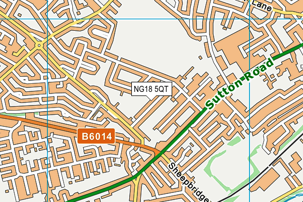 NG18 5QT map - OS VectorMap District (Ordnance Survey)