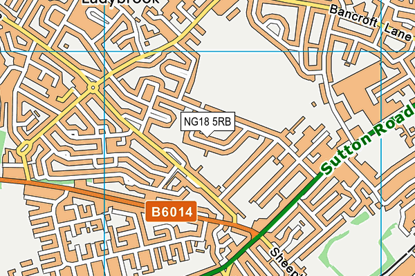 NG18 5RB map - OS VectorMap District (Ordnance Survey)