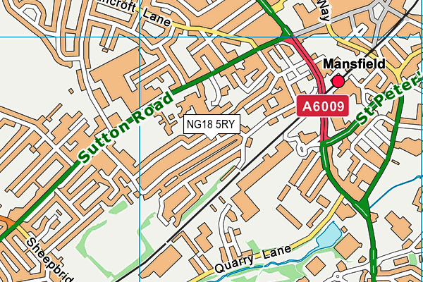 NG18 5RY map - OS VectorMap District (Ordnance Survey)