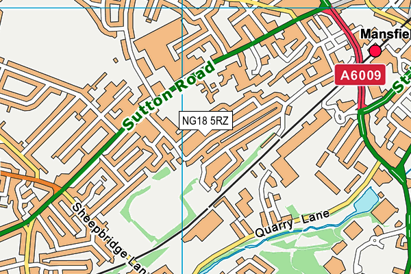 NG18 5RZ map - OS VectorMap District (Ordnance Survey)