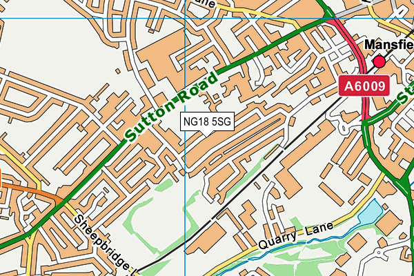 NG18 5SG map - OS VectorMap District (Ordnance Survey)