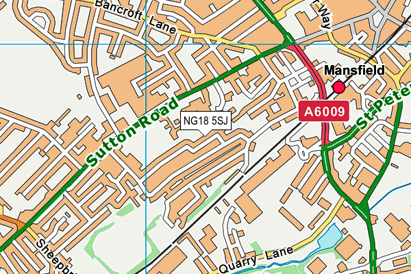 NG18 5SJ map - OS VectorMap District (Ordnance Survey)