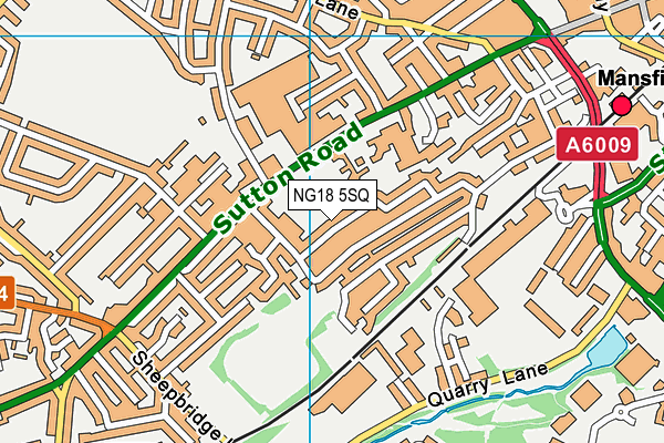 NG18 5SQ map - OS VectorMap District (Ordnance Survey)