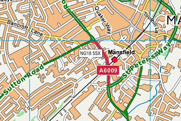 NG18 5SX map - OS VectorMap District (Ordnance Survey)