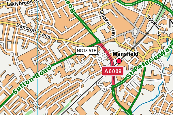 NG18 5TF map - OS VectorMap District (Ordnance Survey)