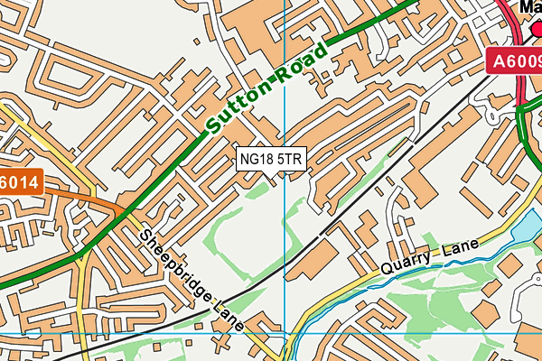 NG18 5TR map - OS VectorMap District (Ordnance Survey)