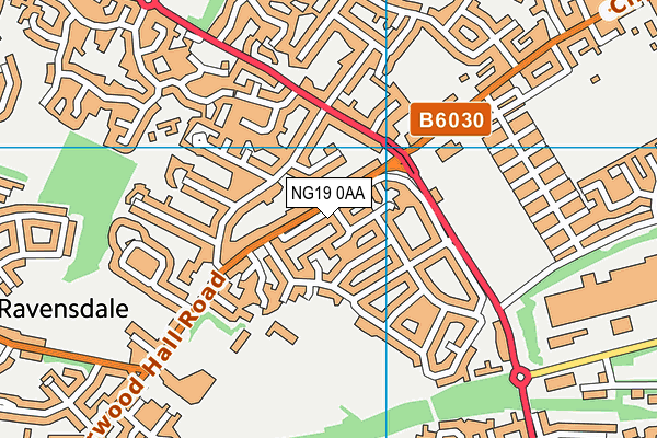 NG19 0AA map - OS VectorMap District (Ordnance Survey)