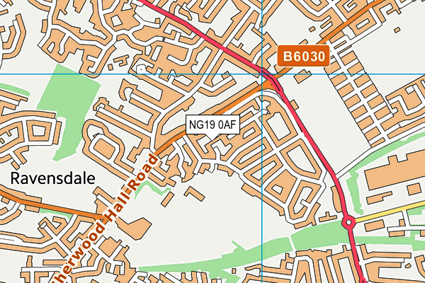 NG19 0AF map - OS VectorMap District (Ordnance Survey)