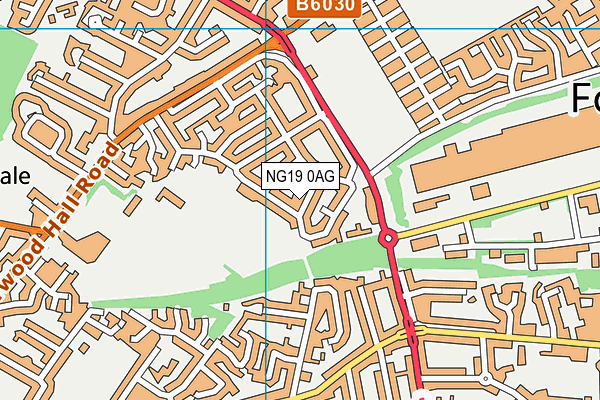 NG19 0AG map - OS VectorMap District (Ordnance Survey)