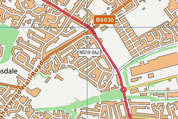 NG19 0AJ map - OS VectorMap District (Ordnance Survey)