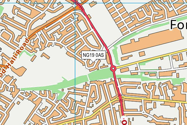 NG19 0AS map - OS VectorMap District (Ordnance Survey)