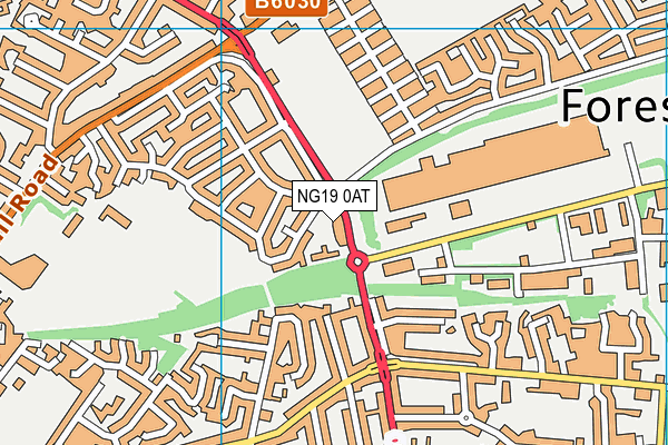 NG19 0AT map - OS VectorMap District (Ordnance Survey)