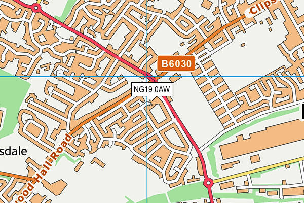 NG19 0AW map - OS VectorMap District (Ordnance Survey)