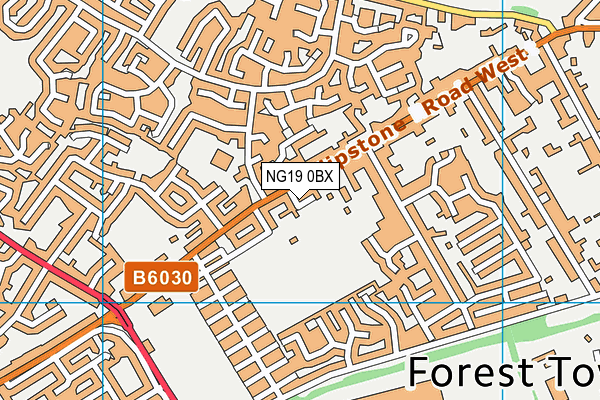 Queensway Park map (NG19 0BX) - OS VectorMap District (Ordnance Survey)