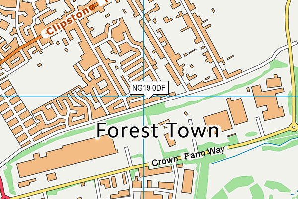 NG19 0DF map - OS VectorMap District (Ordnance Survey)