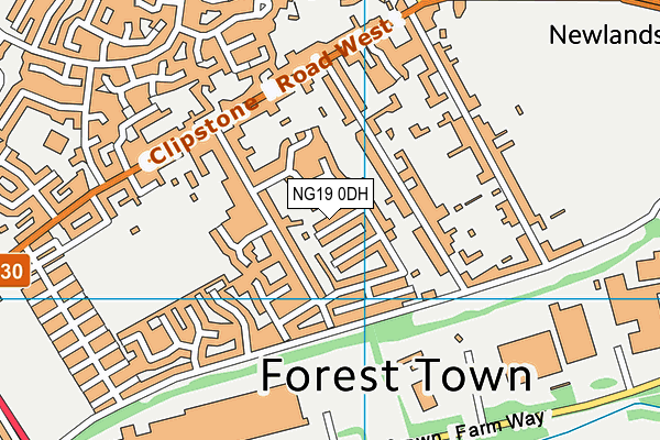 NG19 0DH map - OS VectorMap District (Ordnance Survey)