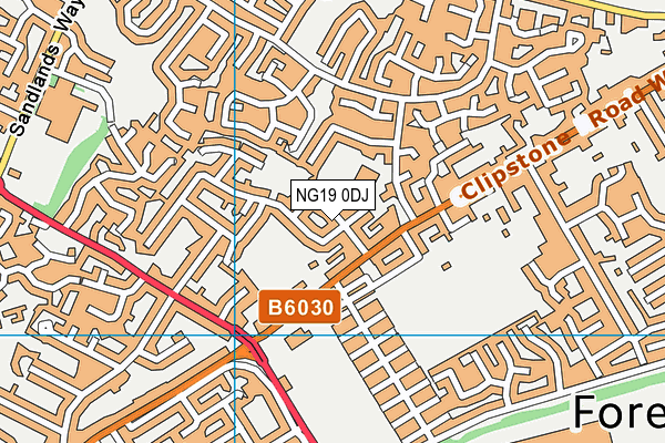 NG19 0DJ map - OS VectorMap District (Ordnance Survey)