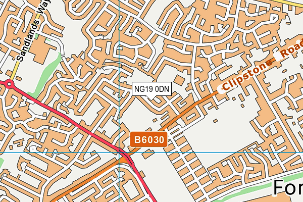 NG19 0DN map - OS VectorMap District (Ordnance Survey)