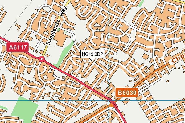 NG19 0DP map - OS VectorMap District (Ordnance Survey)