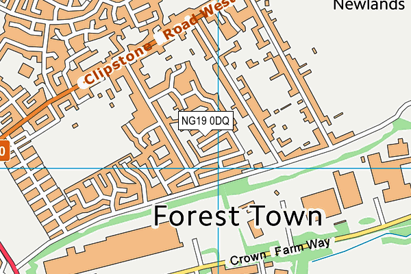 NG19 0DQ map - OS VectorMap District (Ordnance Survey)