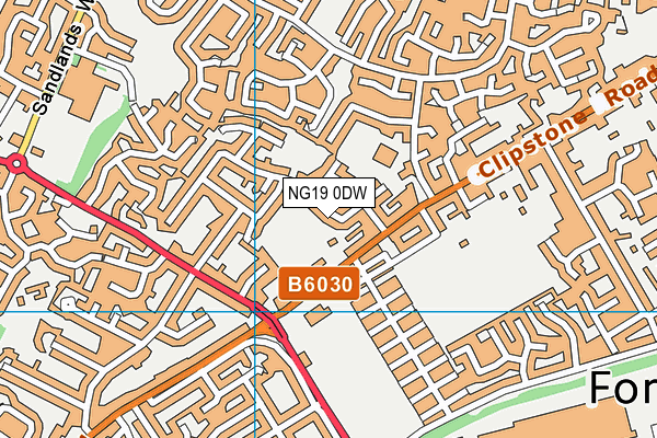 NG19 0DW map - OS VectorMap District (Ordnance Survey)