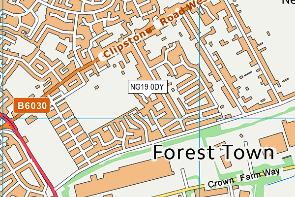 NG19 0DY map - OS VectorMap District (Ordnance Survey)