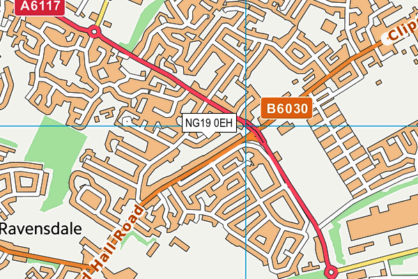 NG19 0EH map - OS VectorMap District (Ordnance Survey)