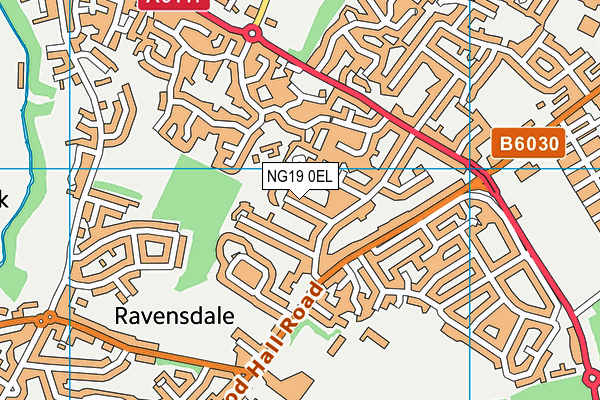 NG19 0EL map - OS VectorMap District (Ordnance Survey)