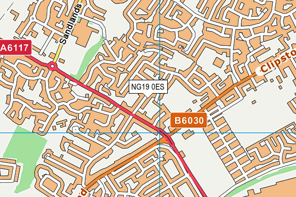 NG19 0ES map - OS VectorMap District (Ordnance Survey)