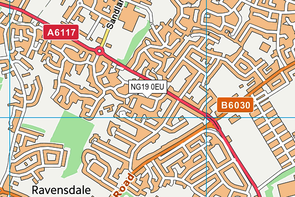 NG19 0EU map - OS VectorMap District (Ordnance Survey)