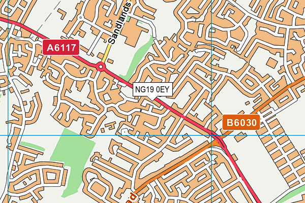 NG19 0EY map - OS VectorMap District (Ordnance Survey)