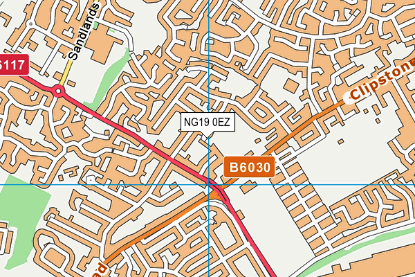 NG19 0EZ map - OS VectorMap District (Ordnance Survey)