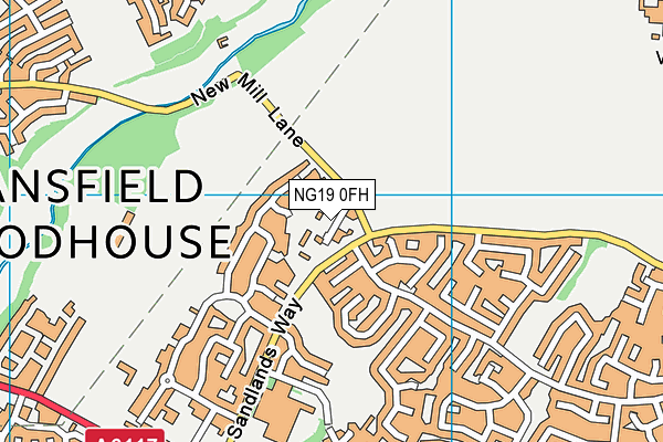 NG19 0FH map - OS VectorMap District (Ordnance Survey)