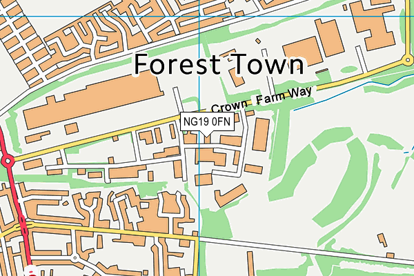 NG19 0FN map - OS VectorMap District (Ordnance Survey)