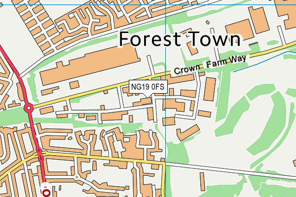 NG19 0FS map - OS VectorMap District (Ordnance Survey)