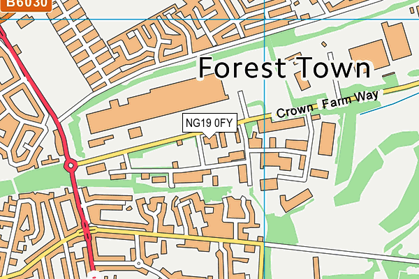 NG19 0FY map - OS VectorMap District (Ordnance Survey)