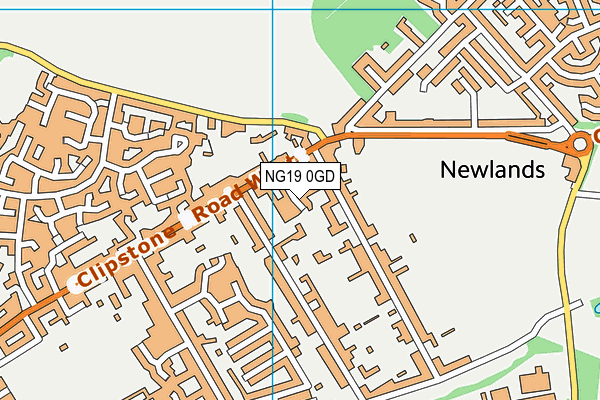 NG19 0GD map - OS VectorMap District (Ordnance Survey)