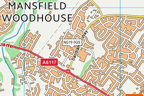 NG19 0GS map - OS VectorMap District (Ordnance Survey)