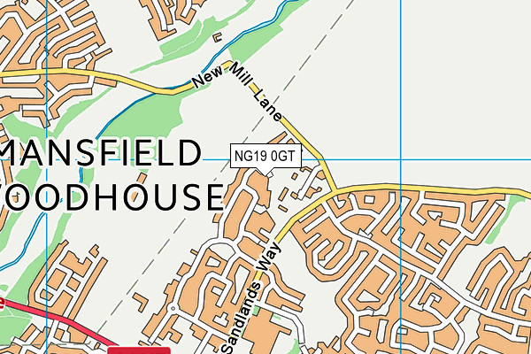 NG19 0GT map - OS VectorMap District (Ordnance Survey)