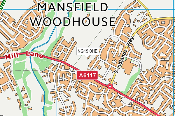 NG19 0HE map - OS VectorMap District (Ordnance Survey)