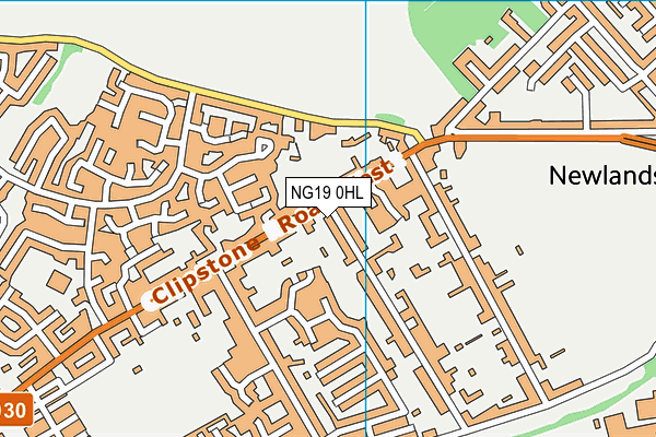 NG19 0HL map - OS VectorMap District (Ordnance Survey)