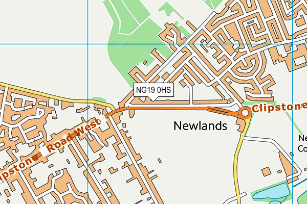 NG19 0HS map - OS VectorMap District (Ordnance Survey)