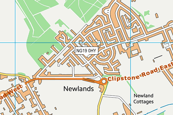 NG19 0HY map - OS VectorMap District (Ordnance Survey)