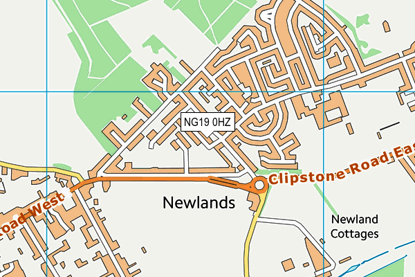 NG19 0HZ map - OS VectorMap District (Ordnance Survey)