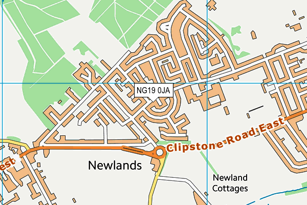 NG19 0JA map - OS VectorMap District (Ordnance Survey)