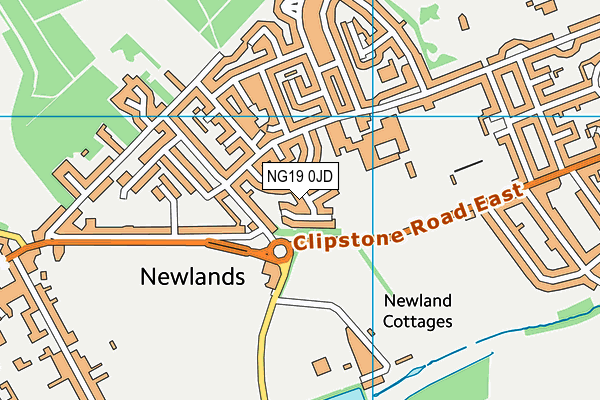 NG19 0JD map - OS VectorMap District (Ordnance Survey)