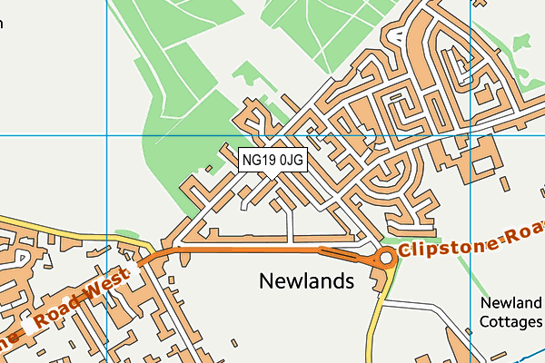 NG19 0JG map - OS VectorMap District (Ordnance Survey)