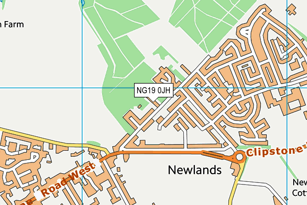 NG19 0JH map - OS VectorMap District (Ordnance Survey)