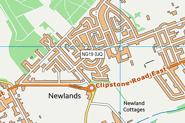 NG19 0JQ map - OS VectorMap District (Ordnance Survey)