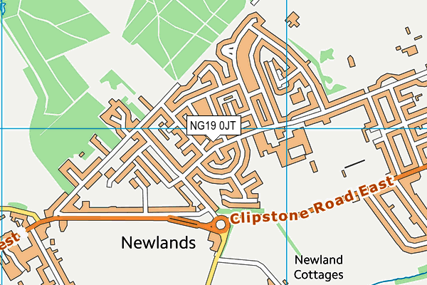 NG19 0JT map - OS VectorMap District (Ordnance Survey)